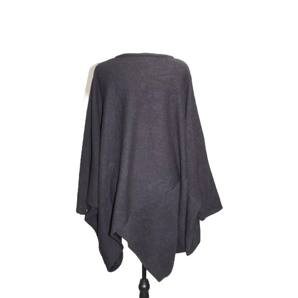 Kadem Sasson Sweater Poncho Cape Lagenlook black Pullover Pocket Israel One Size - Picture 2 of 7